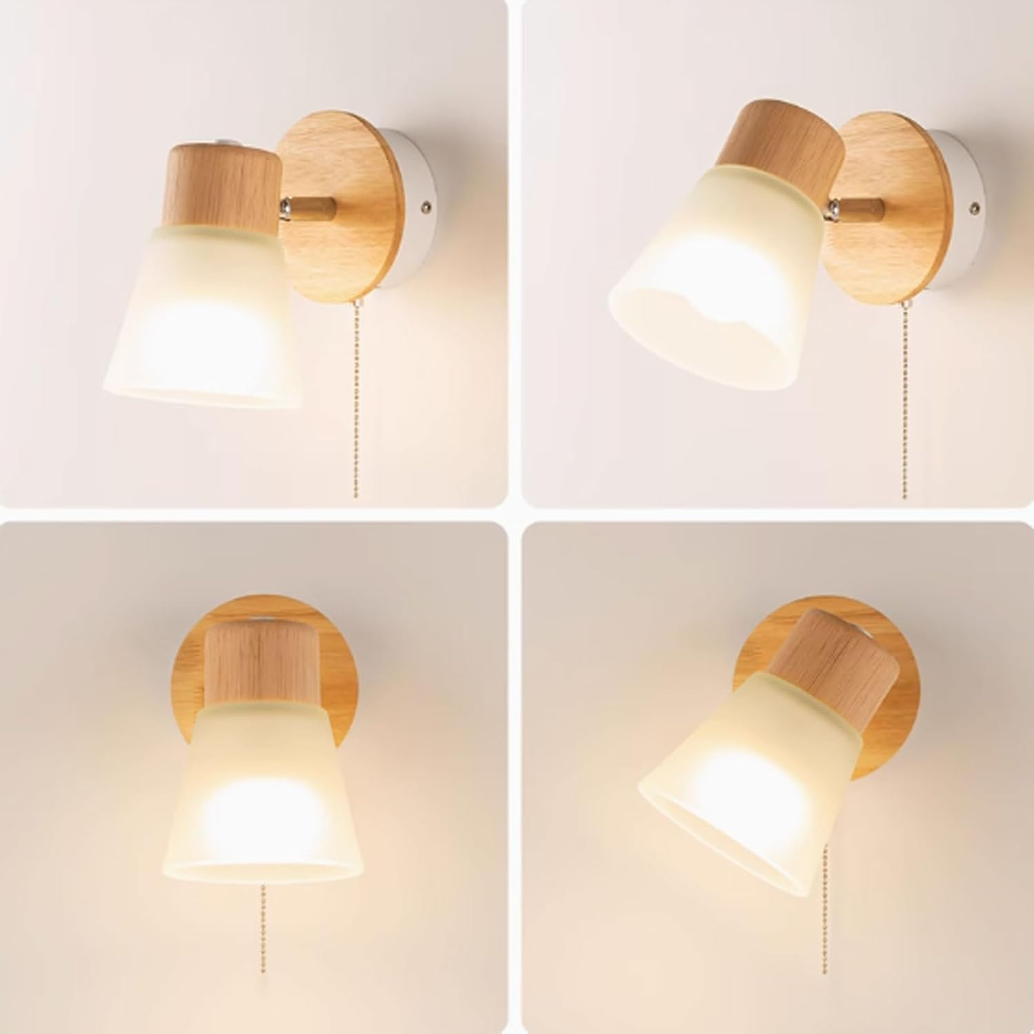 Retro Industrial Style Wall Lamp Wall Light Frosted Glass Lampshade and Pull Switch 180&deg; Adjustable Function Wall Sconce Wall Lighting