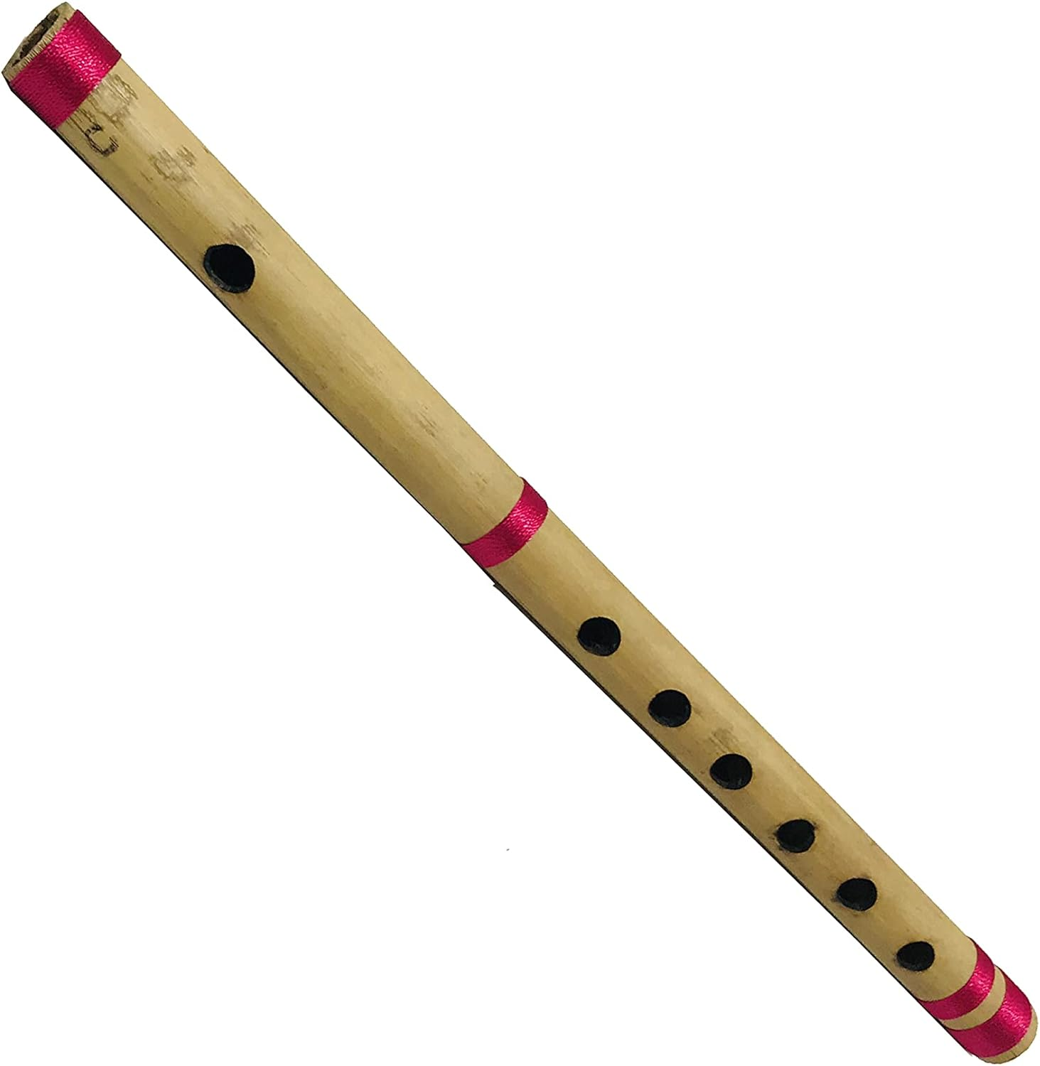 Bamboo Bansuri Flute for Beginners C Key 7 Holes Fipple Woodwind Clarinet Quena Indian Musical Instrument Krishna Birthday Gift Mens Women Kids Size- 13" I