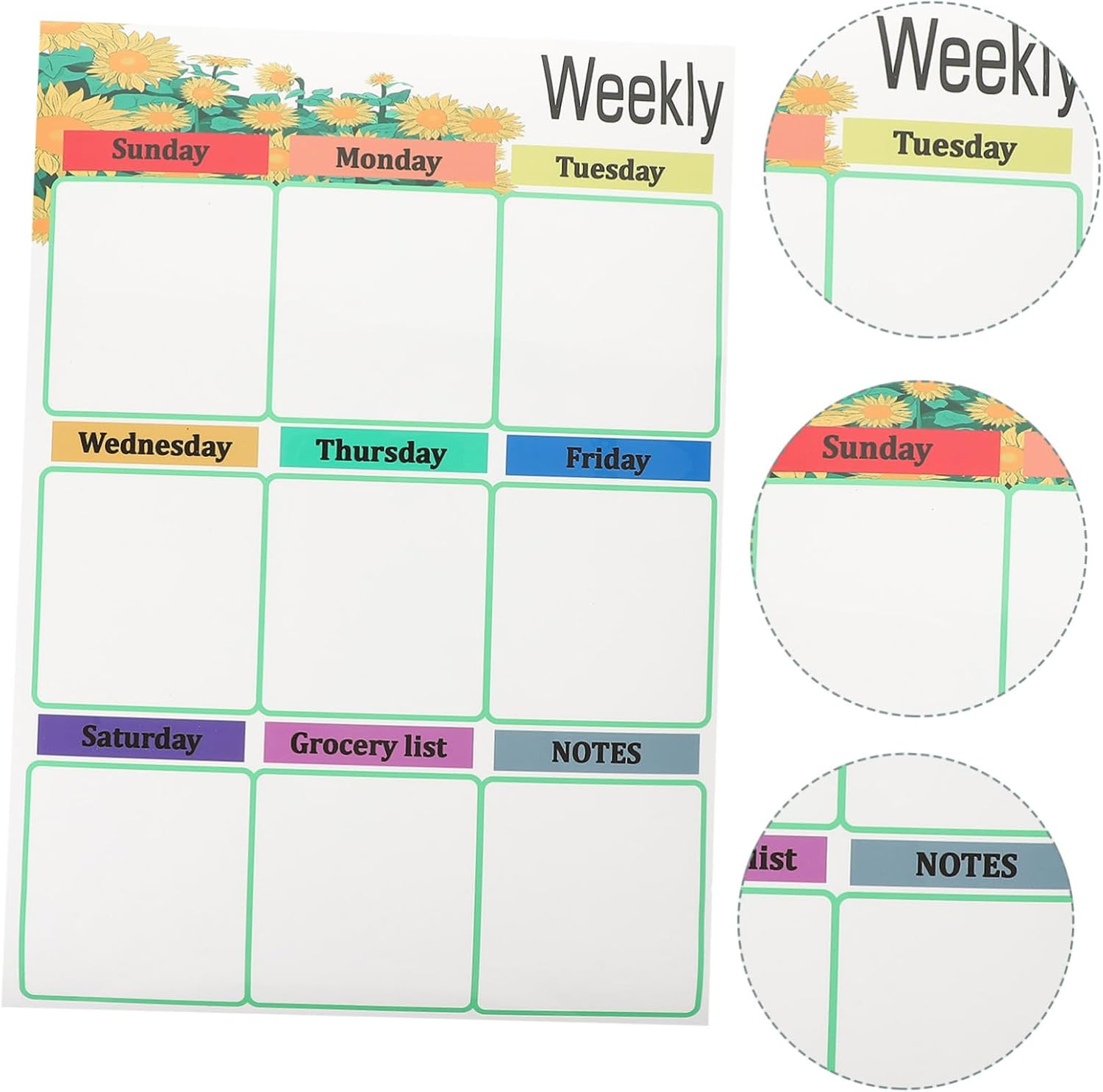 KICHOUSE Magnetic Whiteboard for Fridge Planning Calendar Kitchen Memo Board Reusable Writing Board for Family Schedule and Reminder image number 2