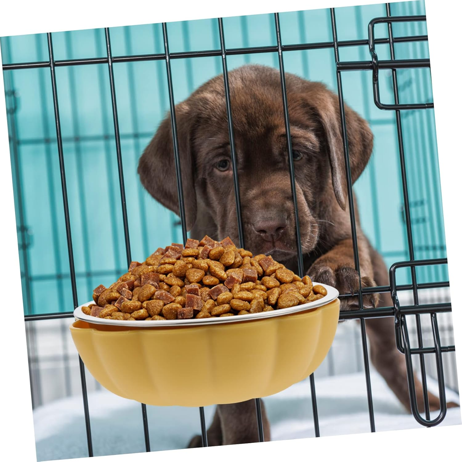 Weedsy 2Pcs Hanging Dog/Cat Bowl Dog/Cat Bowls Stainless Steel Pet Accessories Pet Food Container Pet Feed Bowl image number 6