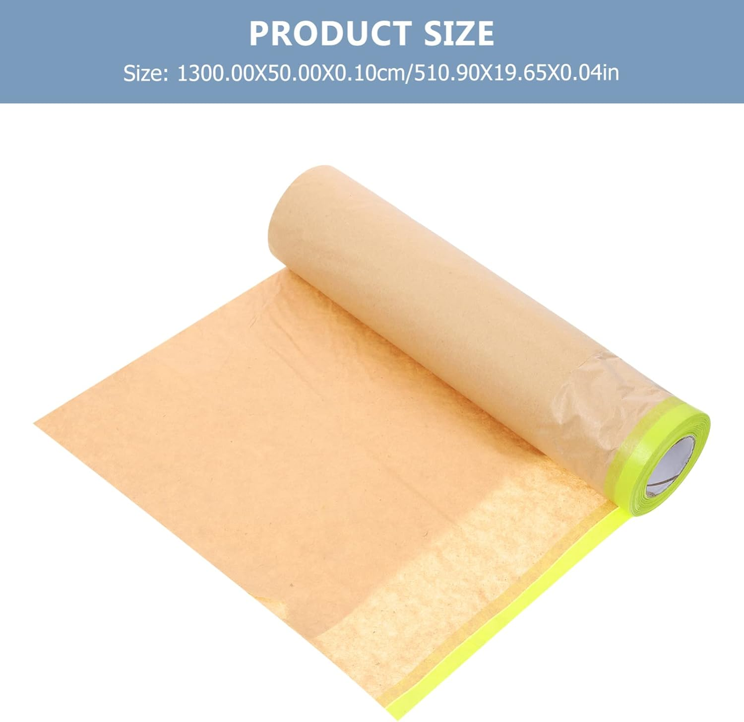Masking Paper for Furniture Protective Covering, Adhesive Masking Paper Roll 50Cm X 13M for Painting, Car, Wall Surface Protection