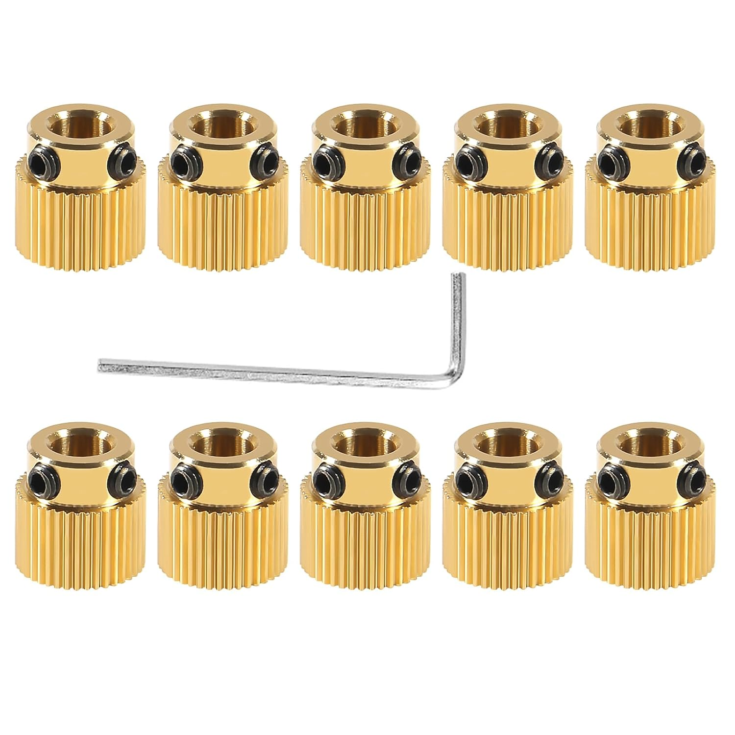 DIANN 10Pcs 40 Teeth Extruder Drive Gear Wheel Brass Compatible with 3D Printer Ender 3 V2/ Ender 3/ Ender 3 Pro/Ender 5/ CR-10/10S 20/20 Pro image number 5