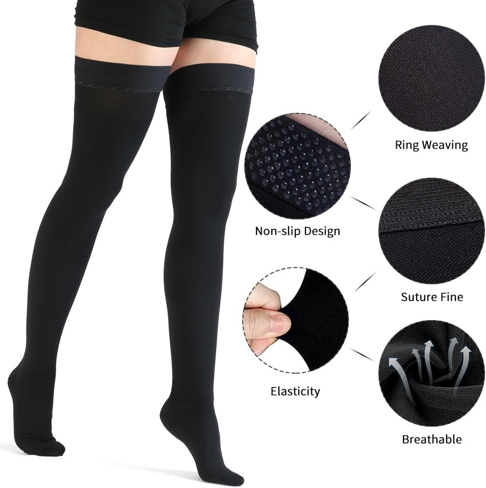 VARCOH Compression Socks for Women Thigh High,Compression Stockings 20-30 Mmhg,Compression Socks for Men Good for DVT, Pregnancy, Varicose Veins,Edema image number 4