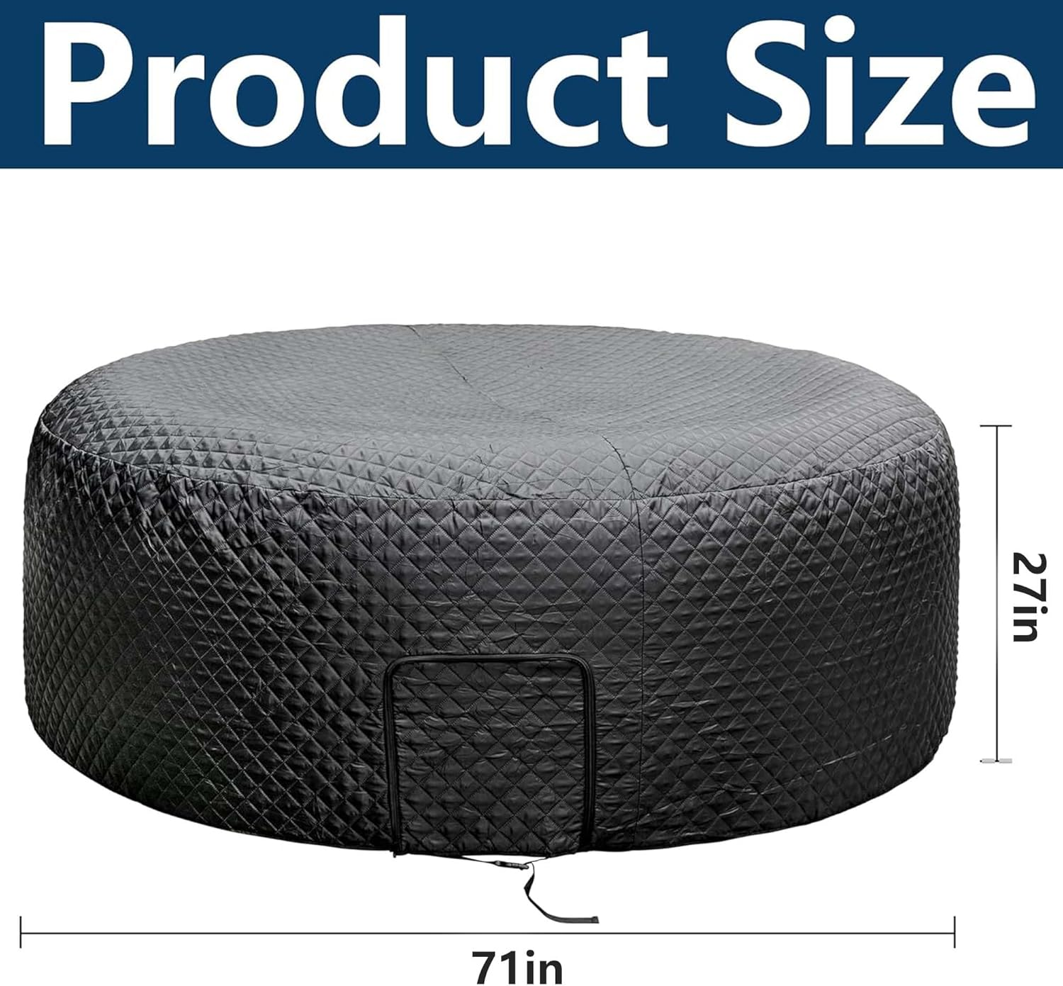 Tlswshsy 71'' X 27'' Insulated Inflatable Hot Tub Thermal Cover, Energy Efficient Hot Tub Cover with Zipper Door, Inflatable Hot Tubs Full Coverage for Keeping Warm Extra Insulation and Dustproof - 6.8 Ft image number 6