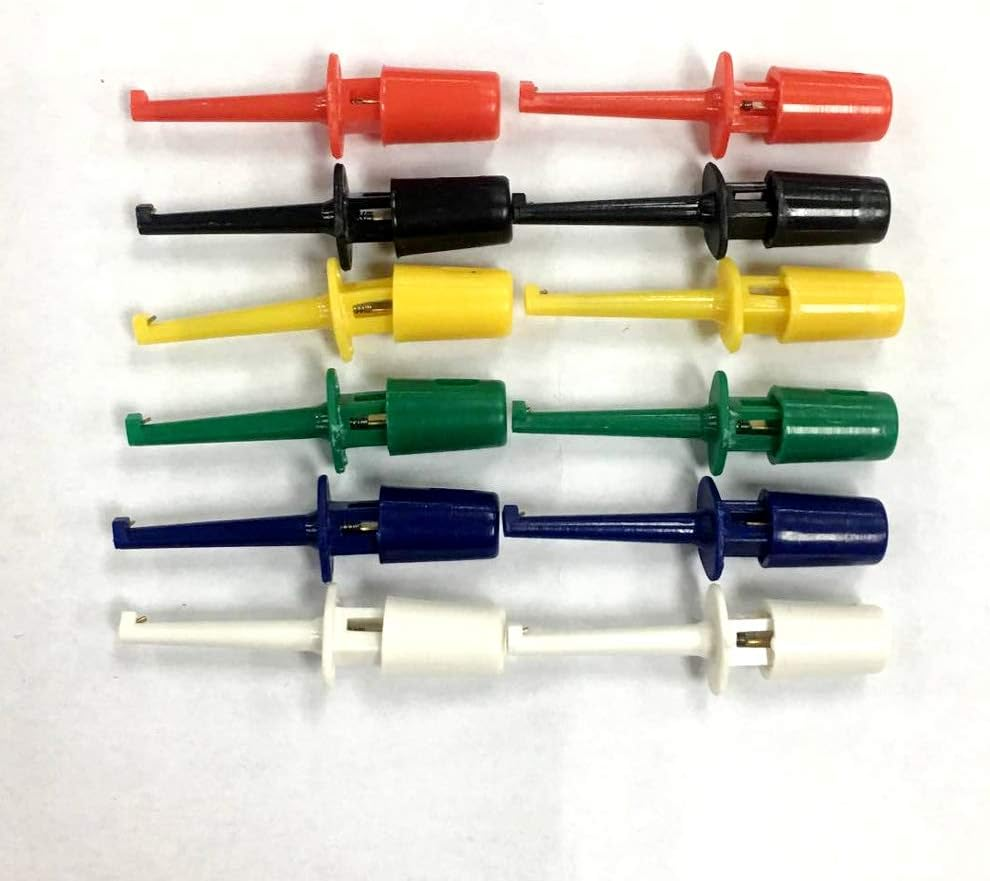 Blesiya 12PCS Color Test Hook Clip Grabbers Test Probe SMD IC Service for Multimeter image number 2