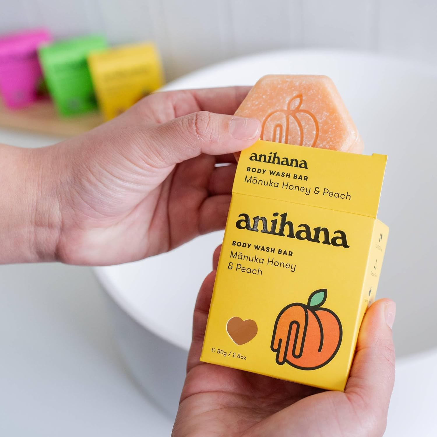 Anihana Peach and Honey Solid Shower Bar 80 G image number 1