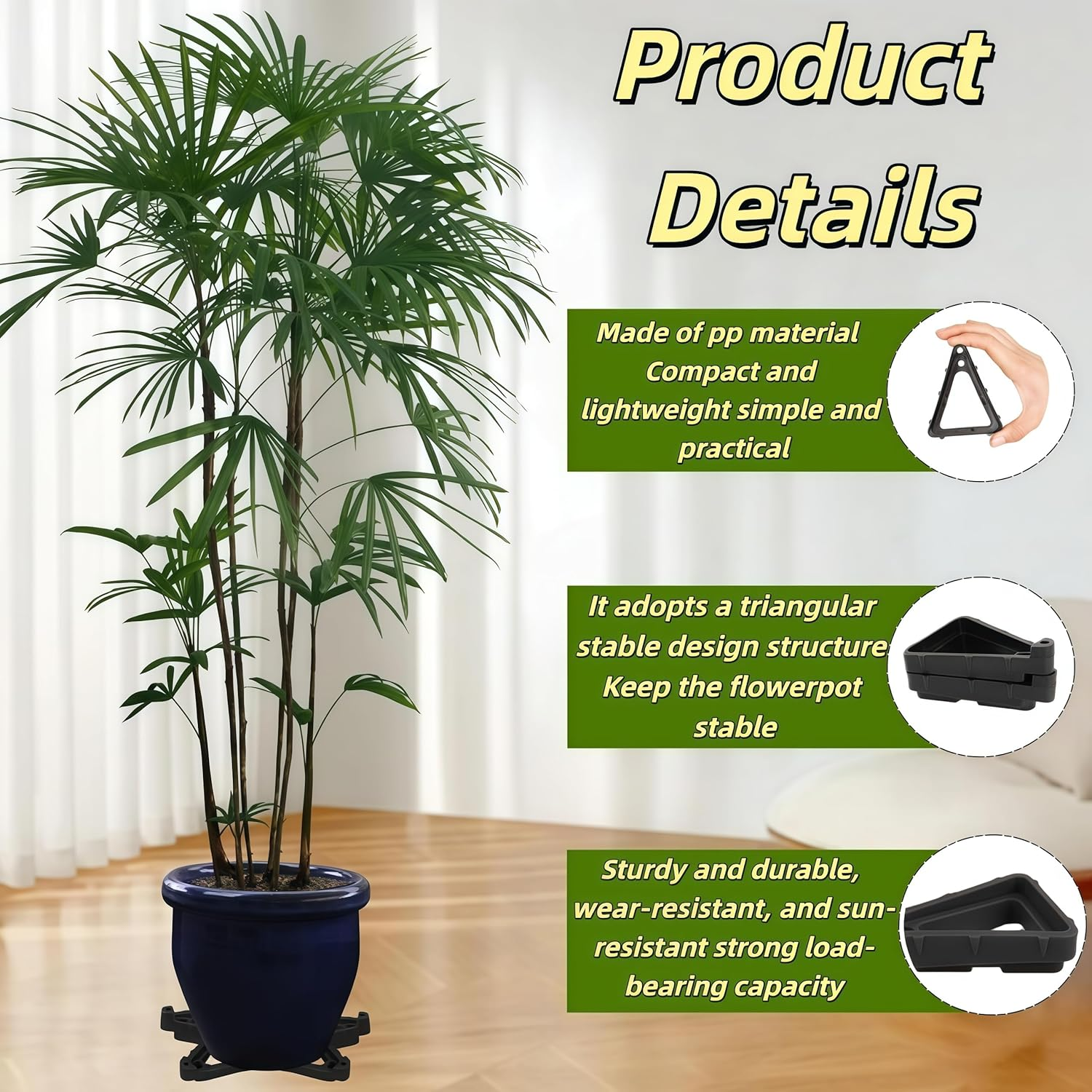 Chunlaihang12Pcs Plant Pot Feet,Packs of Invisible Flowerpot Risers and Tripods,Support Garden Flowerpot Risers for Indoor Outdoor Gardening Plant image number 3