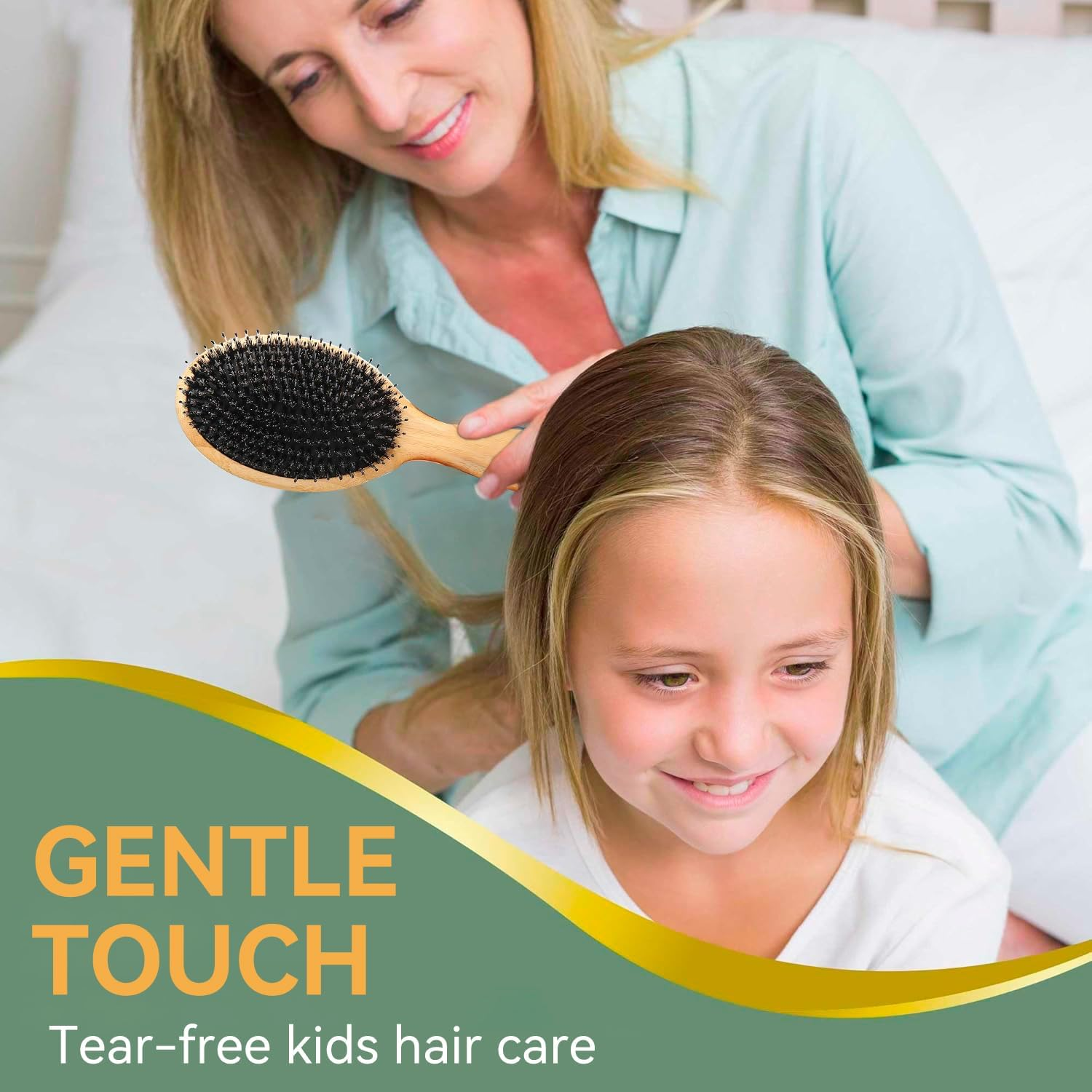 Boar Bristle Hair Brush - Natural Hairbrush Massage Comb for Thick Thin Long Short Wet or Dry Hair, Wooden Paddle Nylon Bristle Brush for Smoothing, Massaging, Detangling for Women and Men image number 6