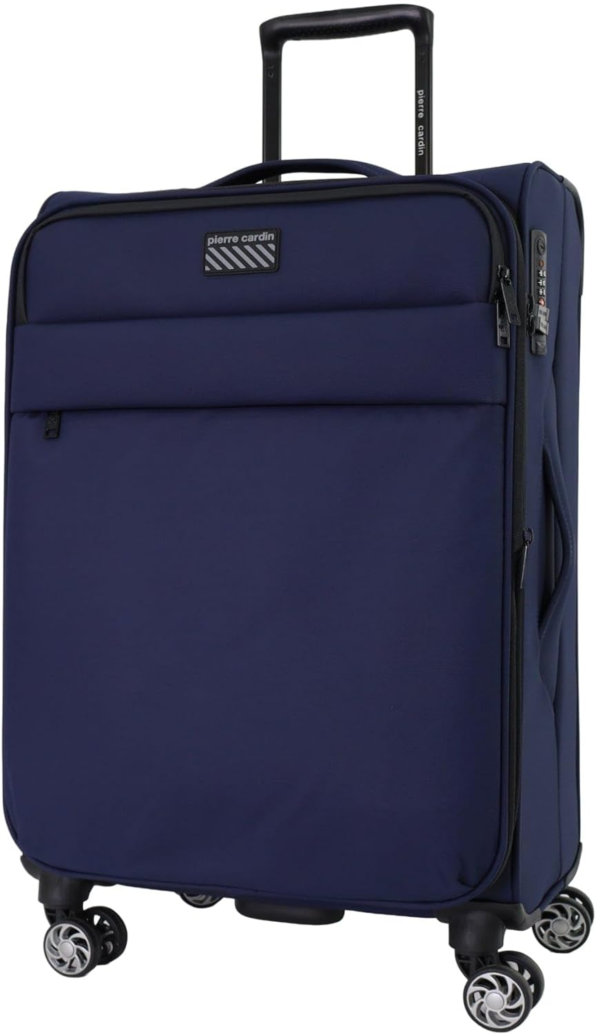 Pierre Cardin 69Cm Soft Water-Repellent Medium Suitcase Spinner in Navy image number 3