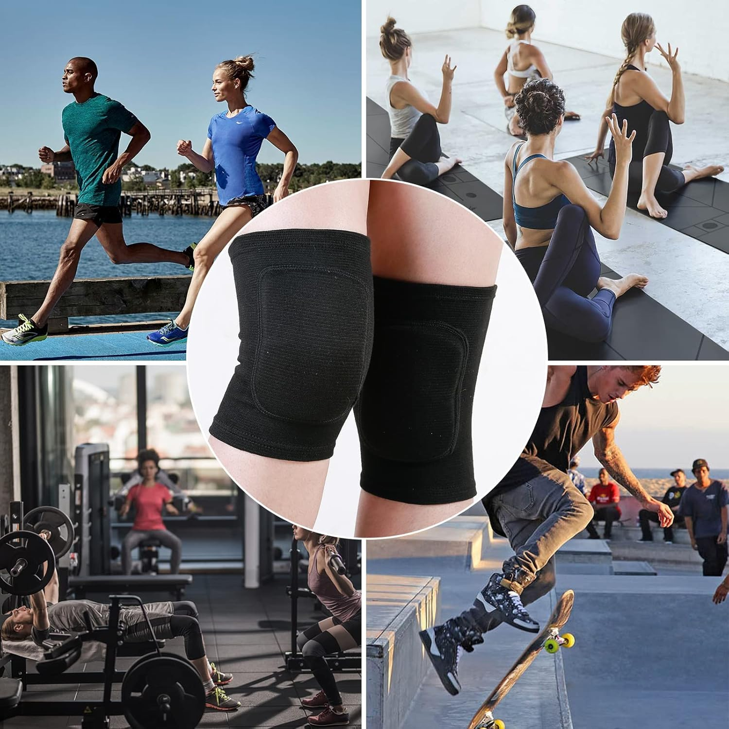 Breathable Soft Knee Pads for Volleyball, Dance, Football, Yoga, Basketball, and Skating - Protective Gear for Adults and Kids (M(90-120)) image number 1