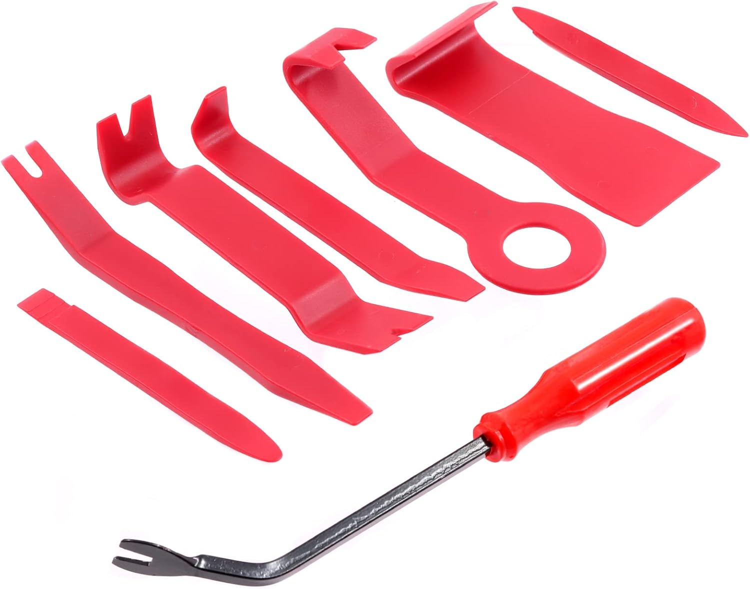 Rustark 8Pcs Auto Car Trim Removal Tool Kit Pry Tool Set Car Trim Removal Tool Interior Door Panel Fastener Removal Tool for Auto Car Clip Audio Dashboards Panel Installer image number 2