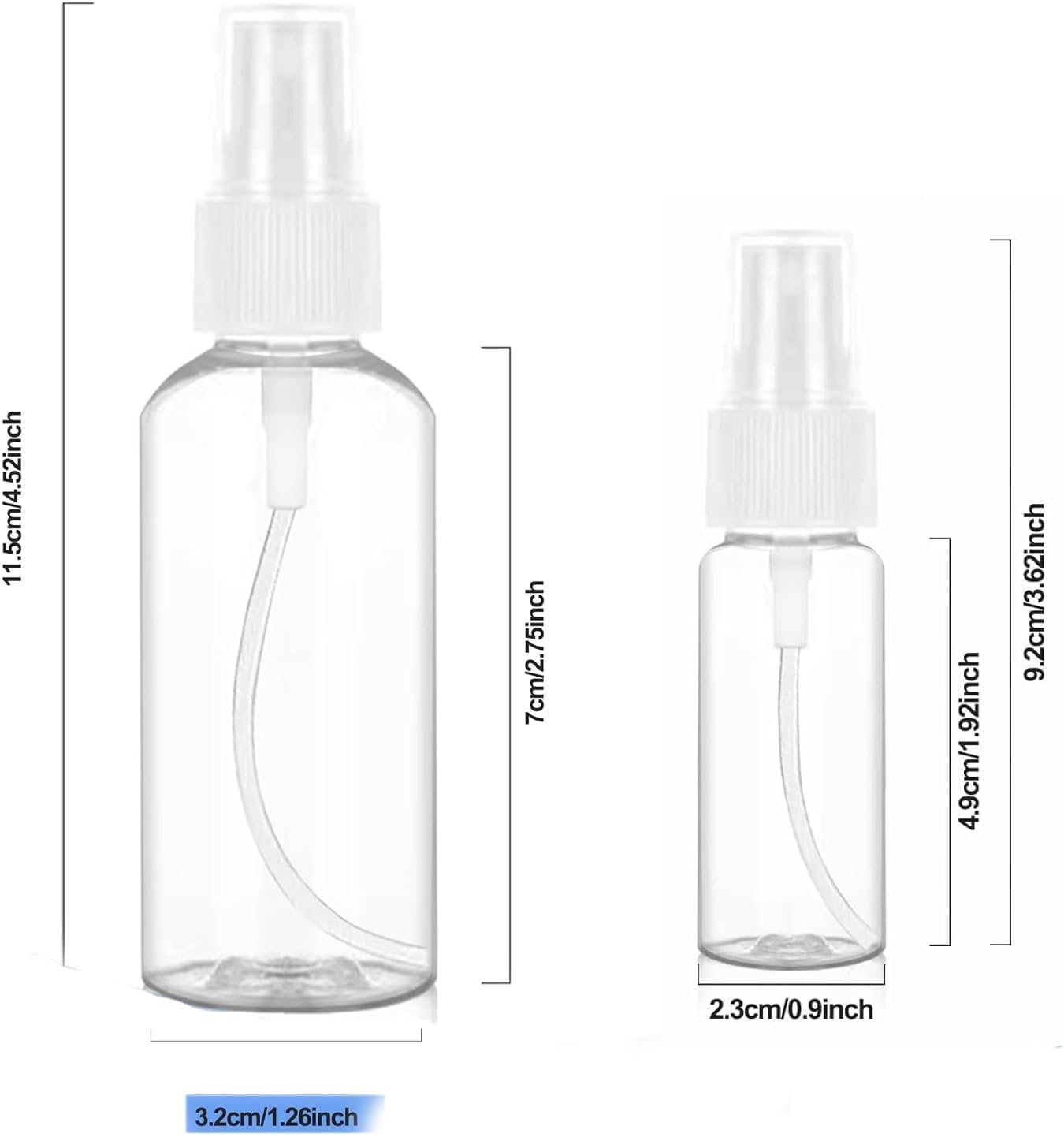 Umyeoqoyo Spray Bottle, 4Pcs Small Spray Bottle, Spray Bottle, Mini Spray Bottle, Travel Spray Bottle, Empty Spray Bottle, Travel Makeup Skin Care Cleaning Use(20Ml 50Ml,With Tools) image number 2