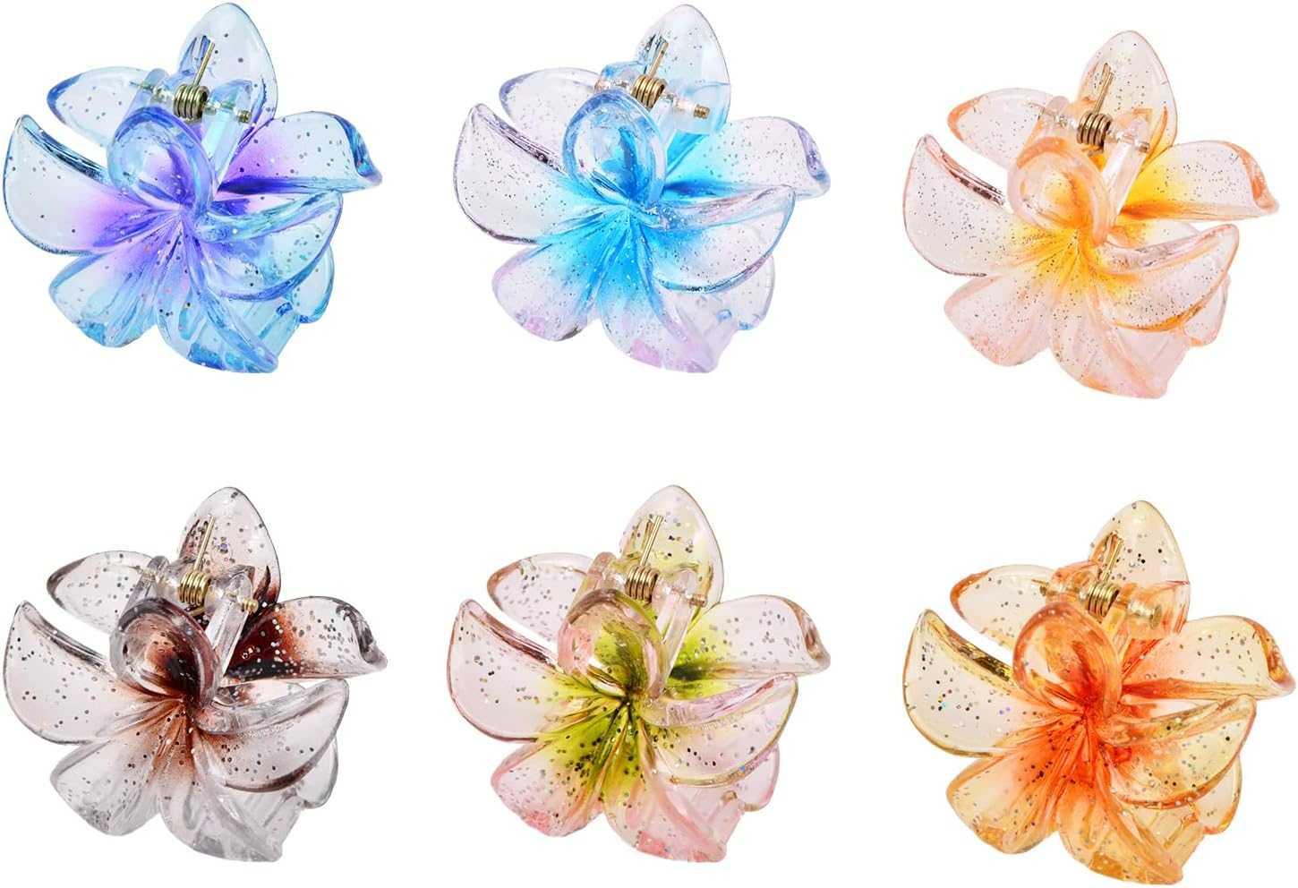 Dewocke Pack of 6 Flower Hair Clips, Non-Slip Hair Clips, Cute Hair Clips, Women Girls Hair Styling Accessories for Women, Thick Thin Hair, Everyday Party, Wedding and Beach Party, Pool, Holiday image number 4