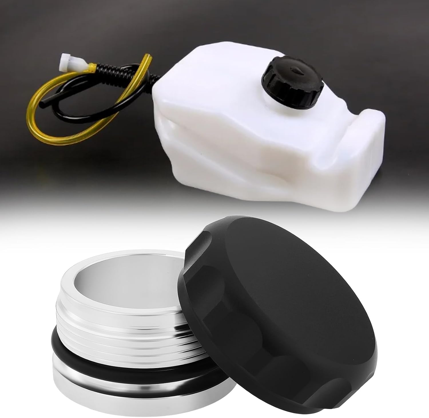 Ecsing Car 2 Inch Weld-On Filler Neck Oil Cap Aluminium Alloy Cap for Oil Tanks Fuel Tanks Water Tanks Dry Fuel Tanks, Black image number 6