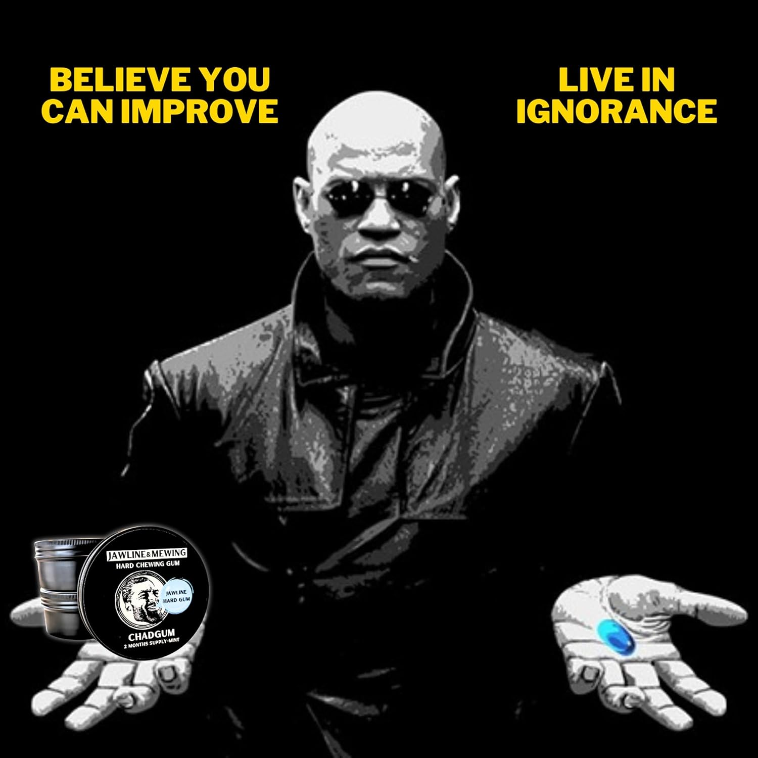 CHADGUM&trade; Hard MEWING Jawline Gum for Jawline Shaping and Full Face Exercise [2Months Supply] for Men Who Want to Improve Their Look [Mint Xylitol] CHADGUM Jawline Gum Superior to Chios Mastic Mastiha image number 3