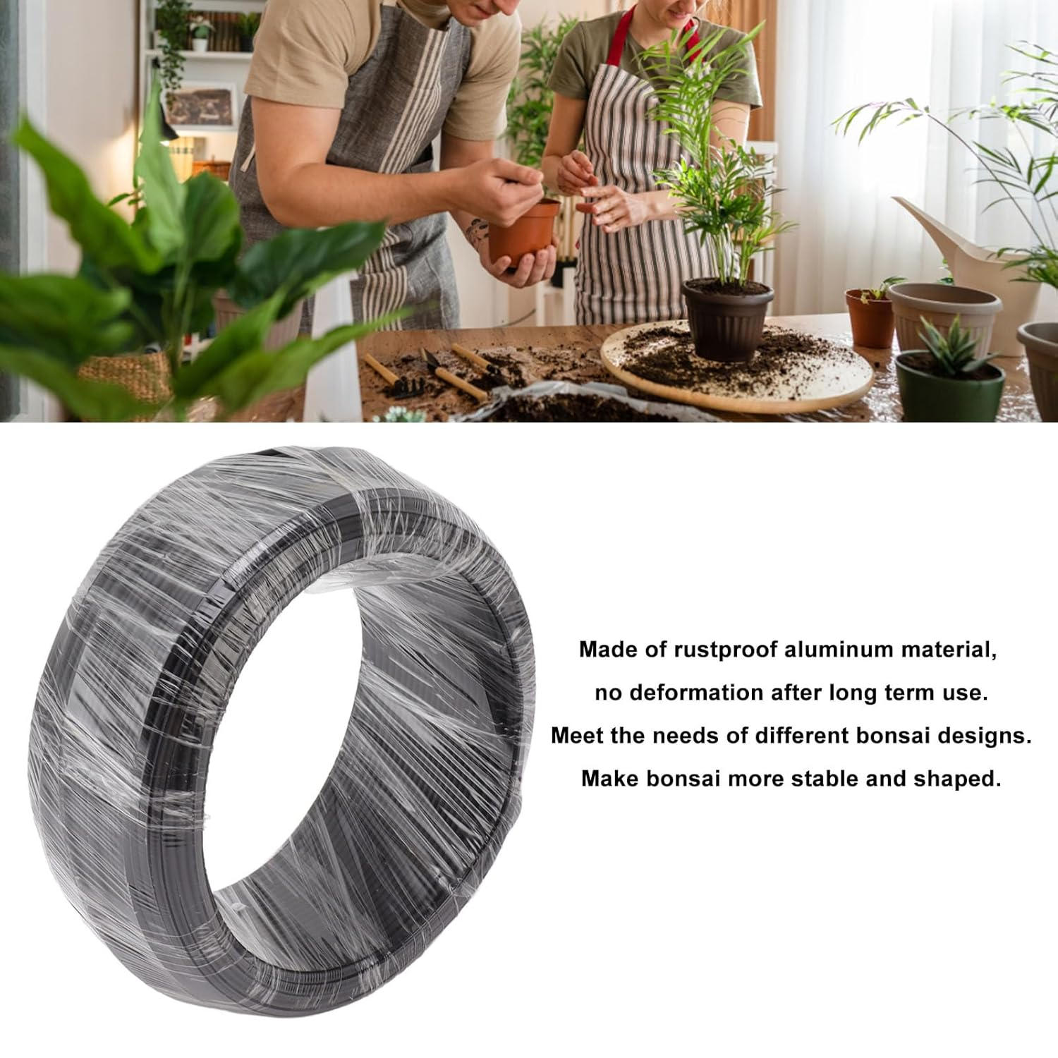 Bonsai Training Wire, 500G Black, Flexible, Rustproof Aluminum Wire, Ideal for Bonsai Tree and Garden Horticulture with Anodized Aluminum, Garden Wire for Shaping and Sculpting (2.5Mm) image number 4
