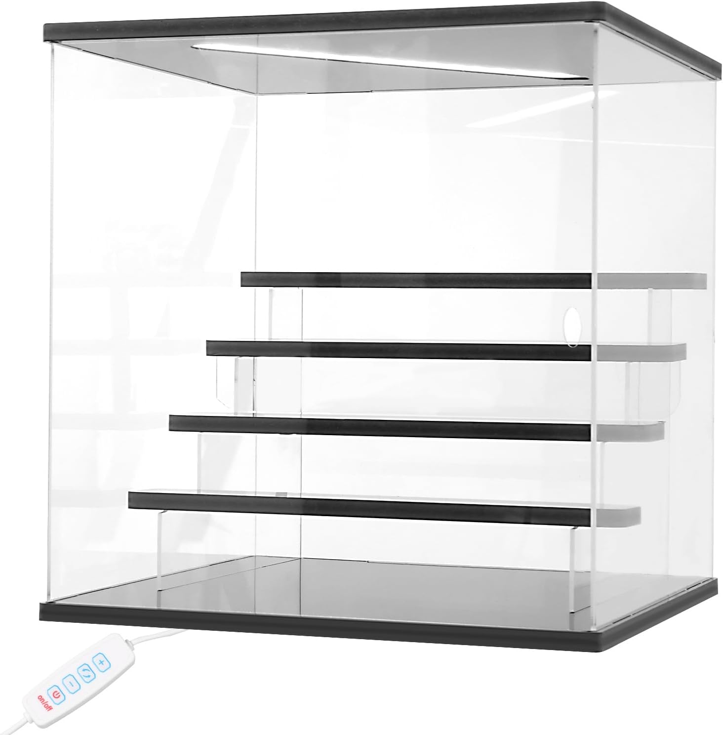 Clear Acrylic Display Case with LED Light for Collectibles, 3/5 Layers Display Box Stand Assembly Dustproof Protection Showcase for Collectibles Action Figures (Five Layer)