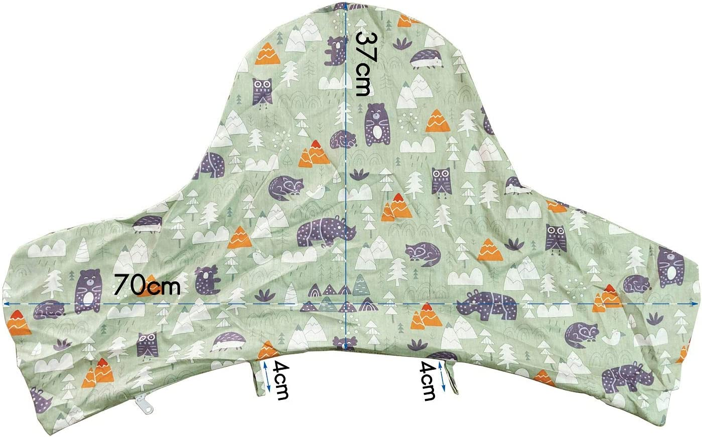 ZARPMA Inflatable Cushion Inner Cover Cotton Cover for IKEA Antilop Highchair (Cover Only) (Green) - Grey image number 4