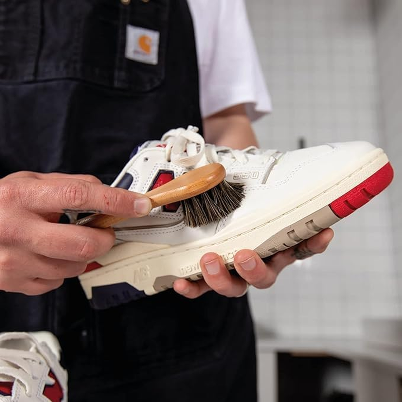 Shoe Brush Set - Horsehair for Shine Polish Buff 3 Pcs Dauber Applicator Brushes + 1 Pc Shoes Cloth Glove Brown 20.5 X 16X 6 Cm image number 4