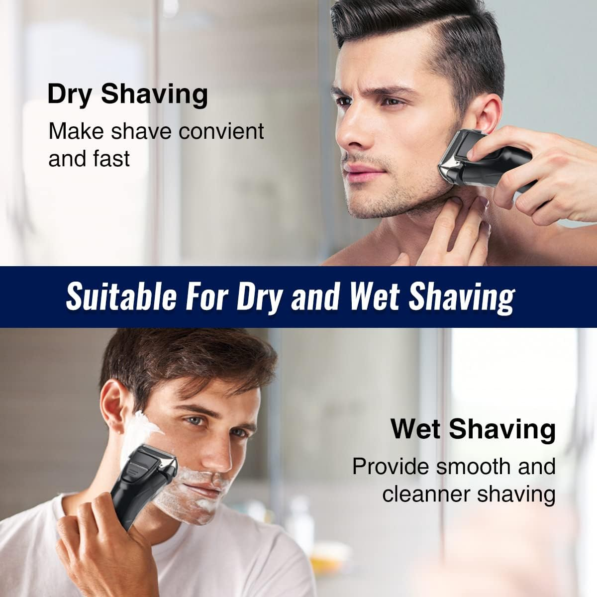 Electric Razor for Men Foil Electric Shavers for Men Face Electric Razors for Shaving Face Men&rsquo;S Electric Shavers Cordless Rechargeable Beard Shaver Waterproof LED Display Wet Dry Use by PRITECH image number 2