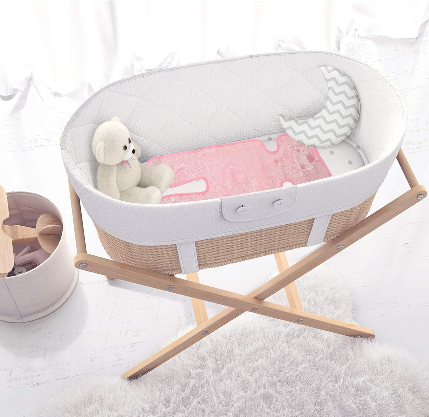 Abaodam 2Pcs Stroller Cooling Mat Set Summer Seat Cushion Ice Silk Blue Pink Thin Nonwoven Fabric Breathable Pad for Newborns