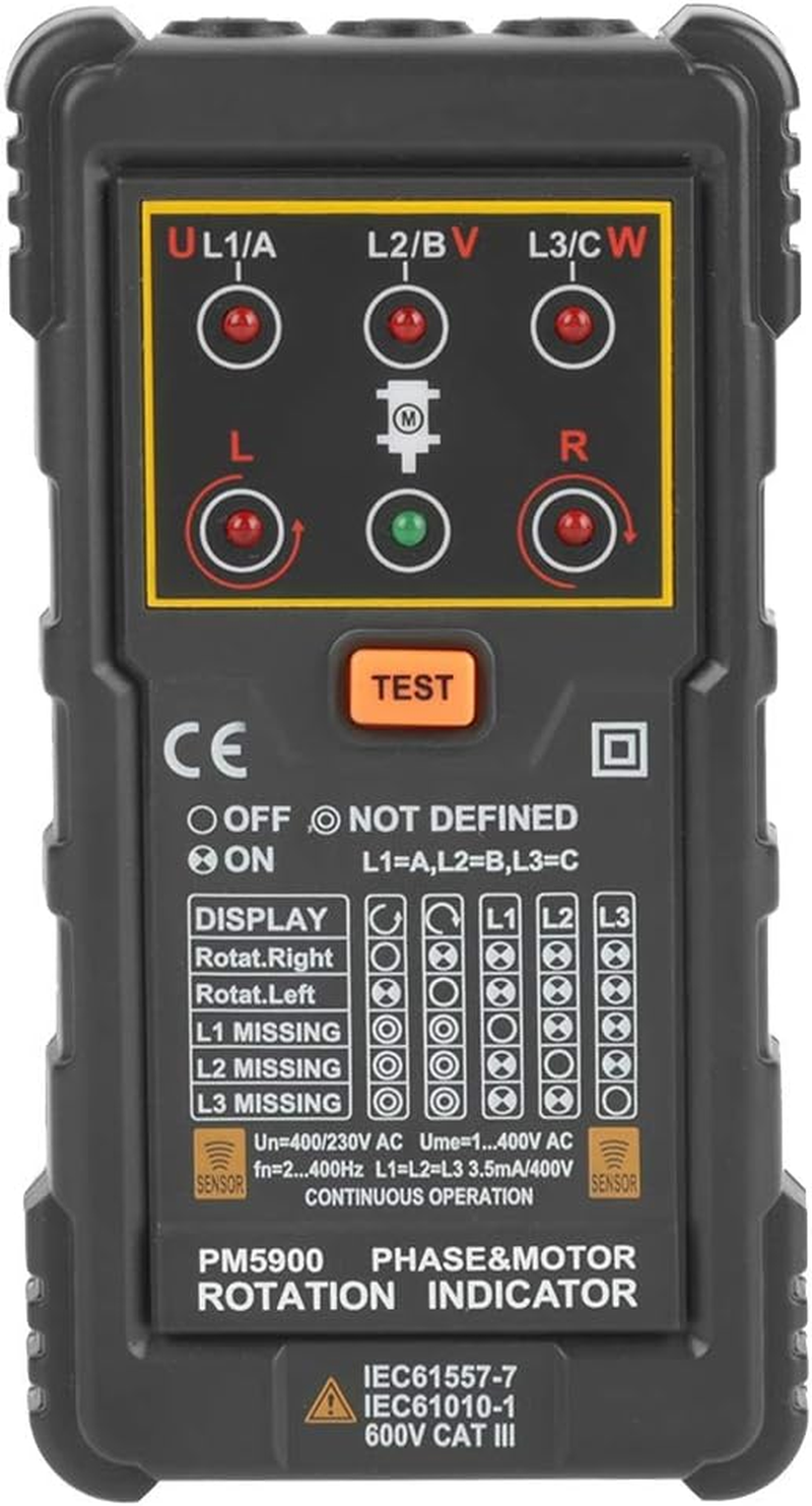 Viagasafamido 3 Phase Sequence Presence Rotation Tester Indicator Detector Meter with LED and Buzzer image number 3