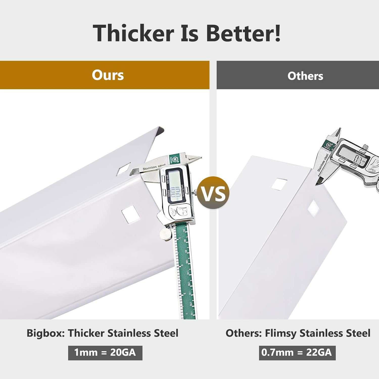 Adviace Heat Plates Replacement Parts for Char Griller 5050 5650 3001 E3001 3072 5072 3070 Grills, 3-Pack Stainless Steel Flame Shields for Chargriller 5050 5650 Char Griller 100001 Replacement Part image number 6