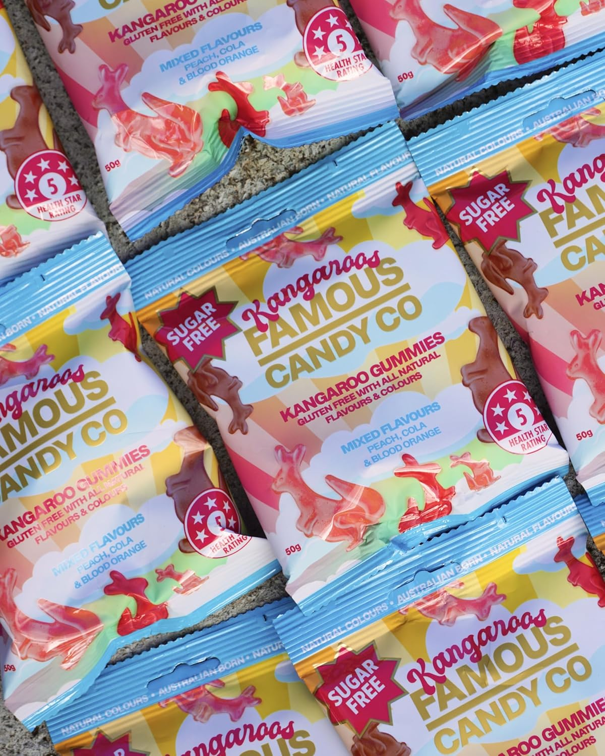 Famous Candy Kangaroos Mixed 50 G (10 Bags) image number 1