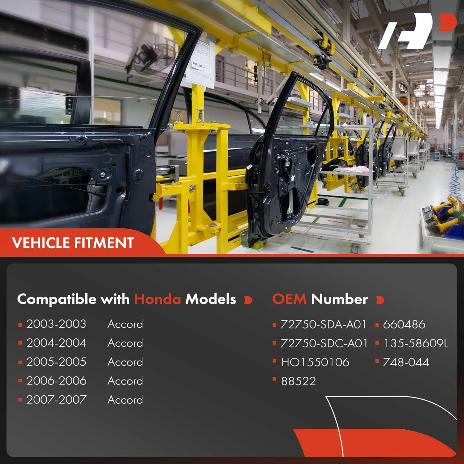 A-Premium Power Window Regulator with Motor Compatible with Honda Accord 2003-2007 Sedan Rear Right Passenger Side image number 5