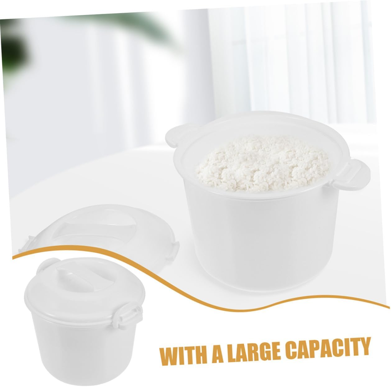 DECHOUS Microwave Rice Cooker with Lid for Rice Pasta Vegetables Portable Multi-Function Steamer and Cooker Detachable Design for Easy Cleaning for Quick Healthy Meals