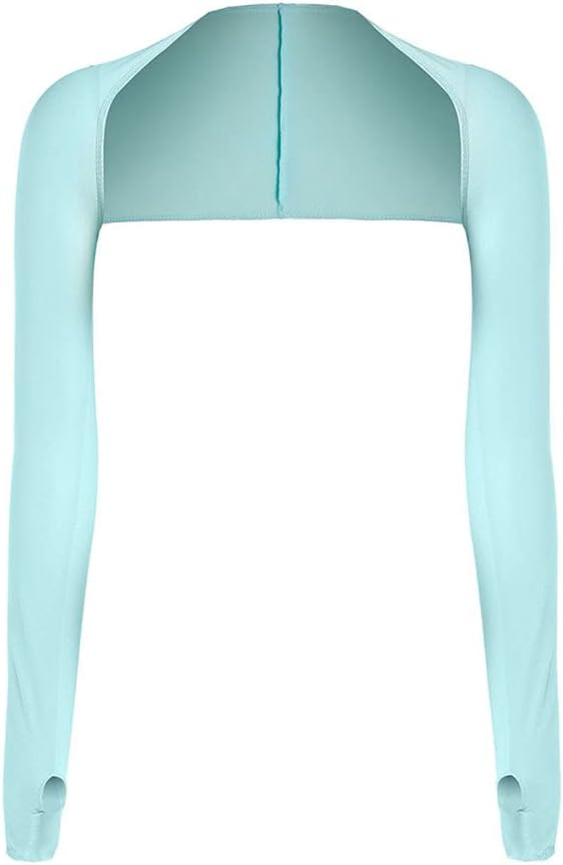 Women Cooling Shawl，Anti-Uv Golf Cooling Shawl Arm Sleeve Sun Protection Breathable & Comfortable for Women Golf & Outdoor Sports(Sky Blue) image number 3