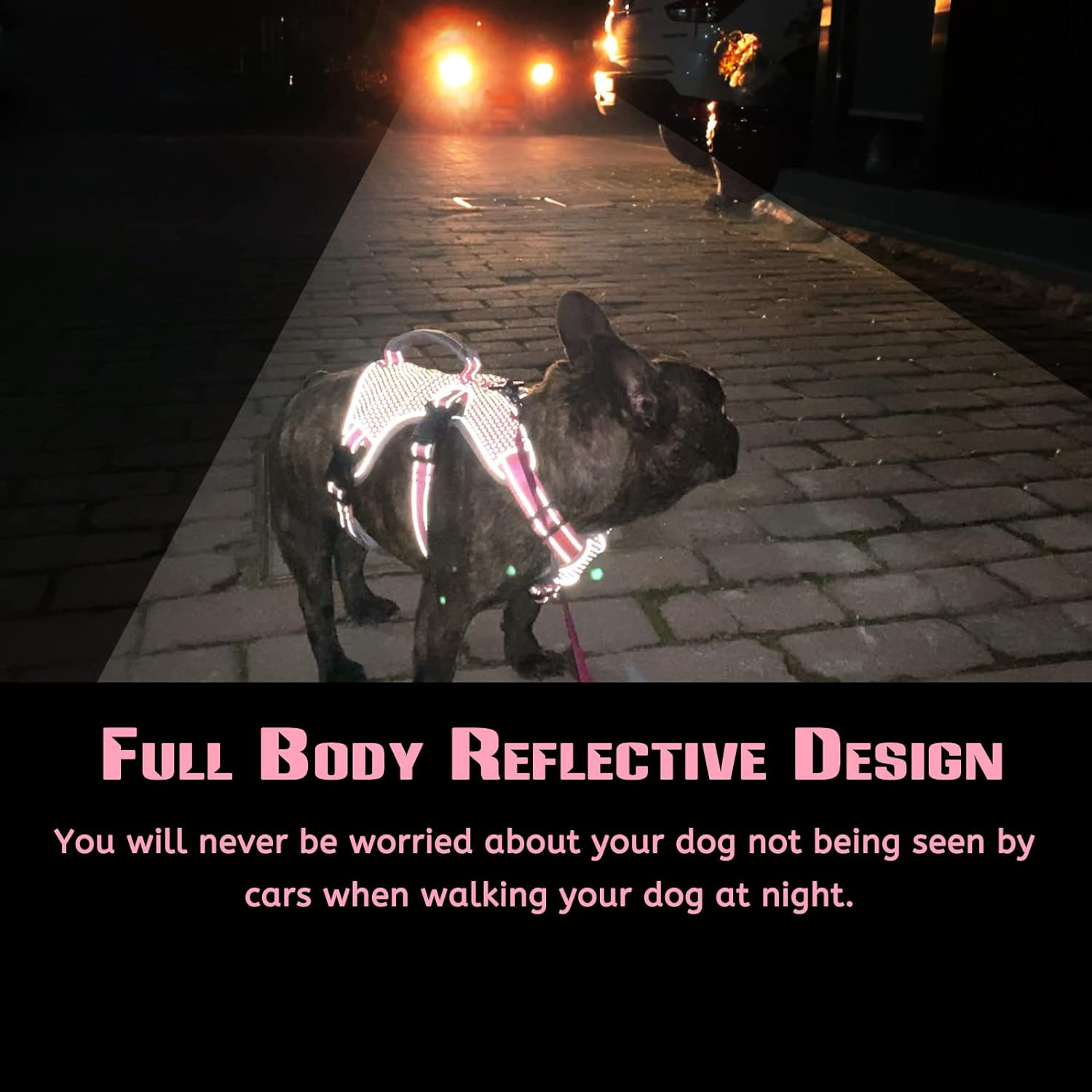 Escape Proof Dog Harness, Multi-Support Harness, Fully Reflective Harness with Padded Handle, Breathable,Durable, Adjustable Vest for Small Dogs Walking, Training, and Running Gear Pink (Small) image number 4