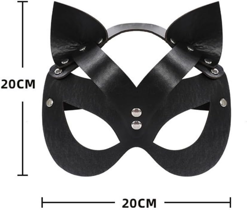 Costume Bay PU Cat Mask Halloween Cosplay Party Decoration Masquerade LARP Costume Accessory Polyurethane Durable Material Black Stylish Comfortable Fit AU