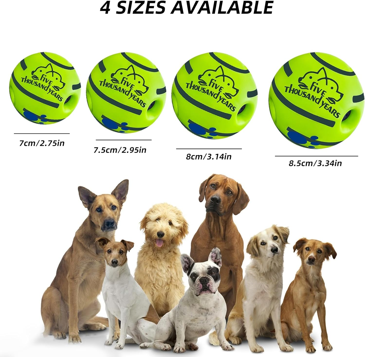 2 PCS Dog Toys for Aggressive Chewers, Elastic Rubber Dog Toy Ball for Medium Large Dog, Interactive Fetch Dog Toys, Indestructible Squeaky Dog Balls image number 2
