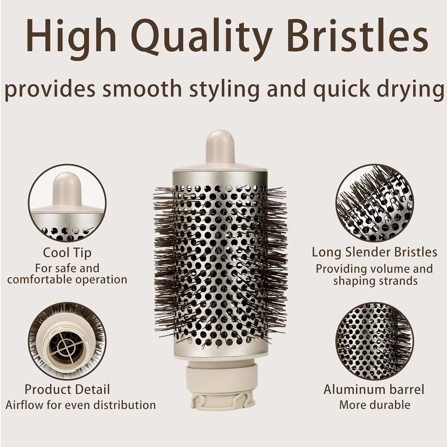 Large round Volume Brush for Shark Flexstyle Hair Dryer, Larger round Brush Attachment for Straight, Wavy, Curly and Curly Hair image number 5