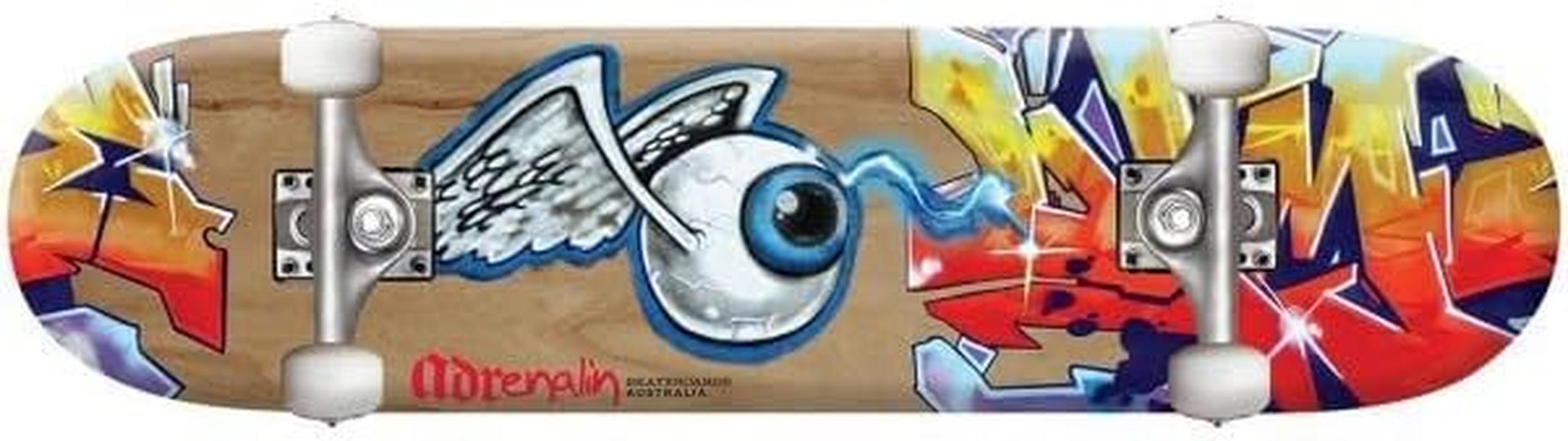 Adrenalin Halfpipe Eyeball Skateboard, 31-Inch X 8-Inch Size