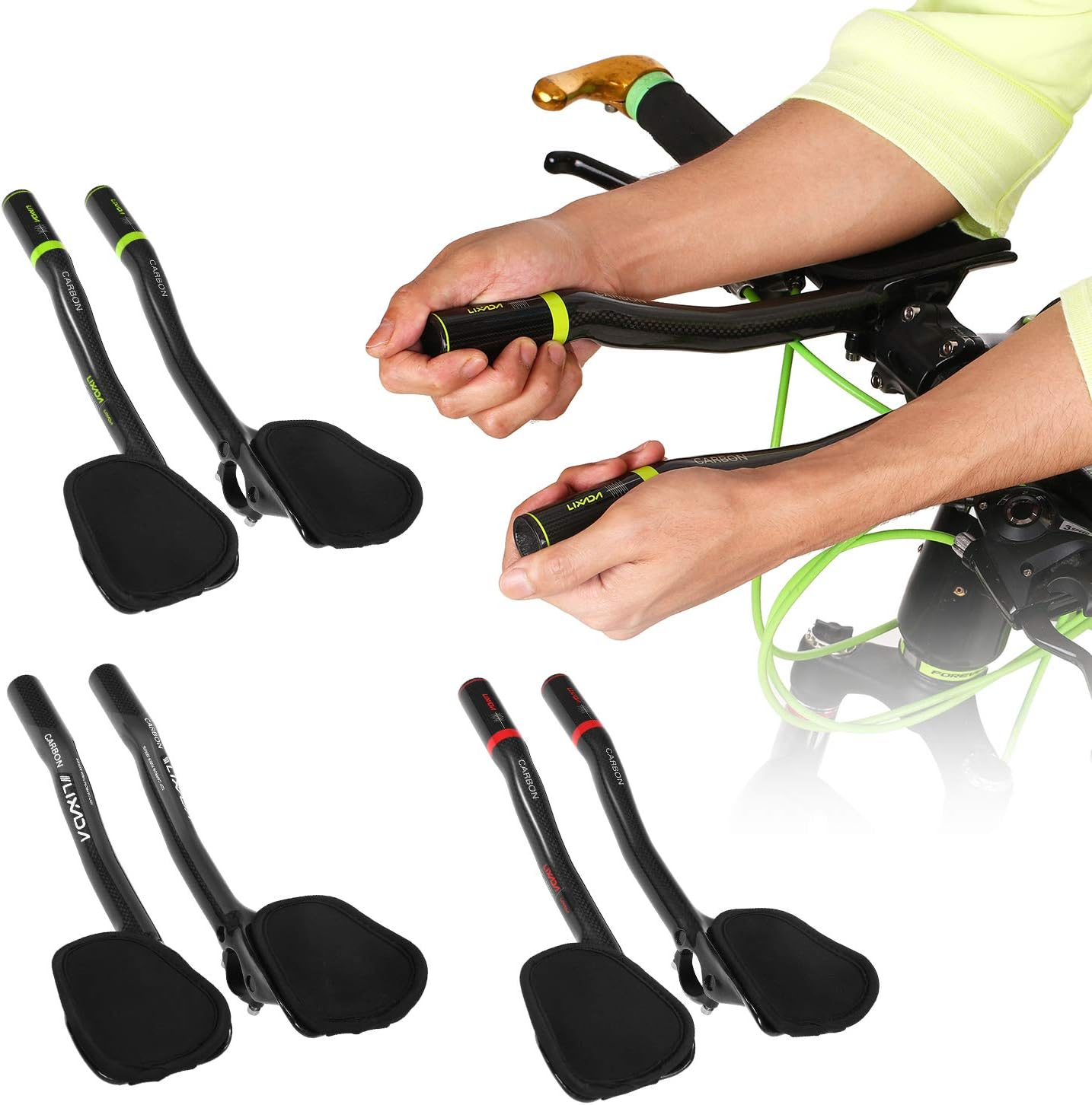 Eacam Bike Bars - 31.8Mm Aluminum Alloy Armrest Aero Bar for Road Bike Bicycle Racing, TT Handlebar Clip on Relaxation Triathlon Handlebars image number 6