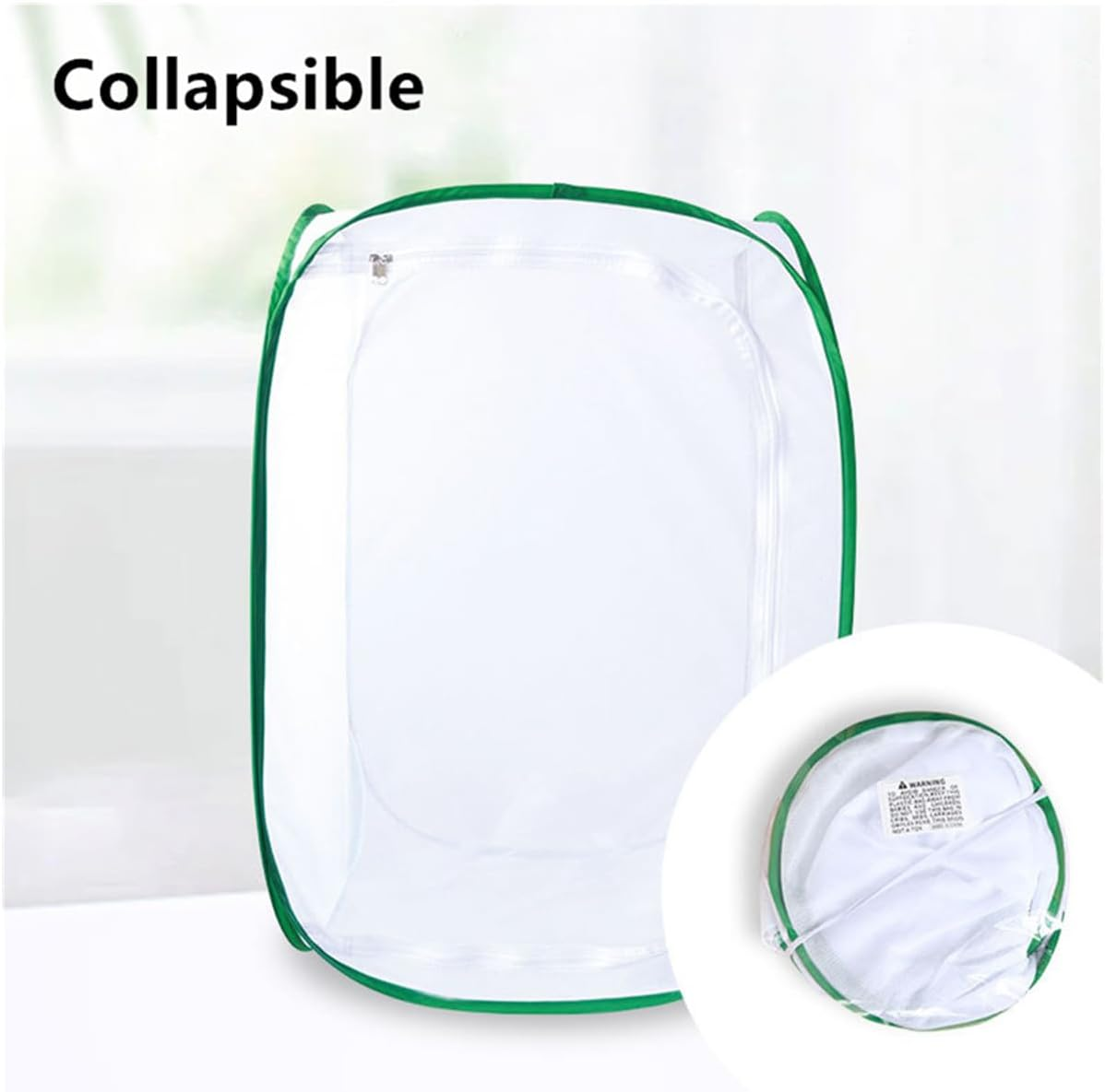 Outdoor Pop-Up Insect Butterfly Habitat Cage,Collapsible Mesh Cage Terrarium with Clear View,Insect Enclosure,40&times;40&times;60Cm image number 6