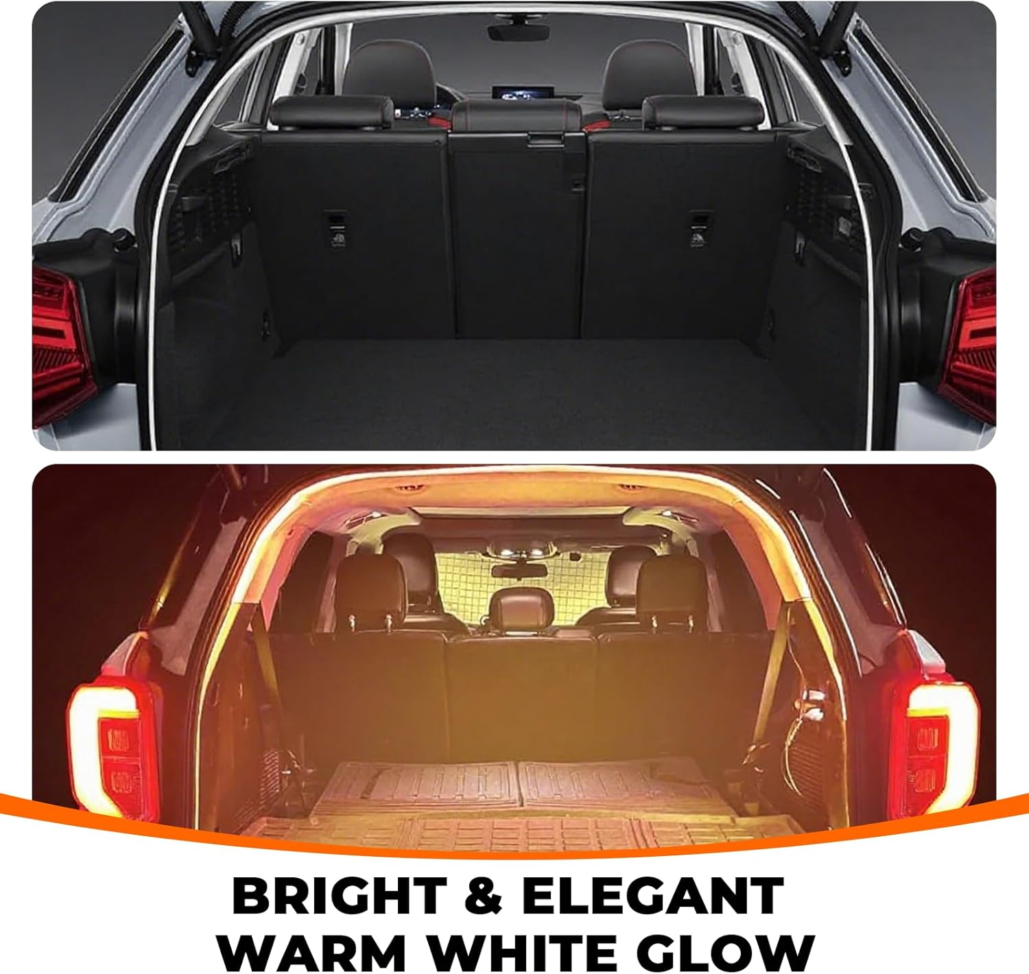 MAEZOE Car LED Boot Light Strip 4M &ndash; Warm White Silicone Interior Ambient Lighting for Trunk, SUV, 4X4 &ndash; Waterproof, Easy Install, Universal Fit for Drivers & Families image number 1