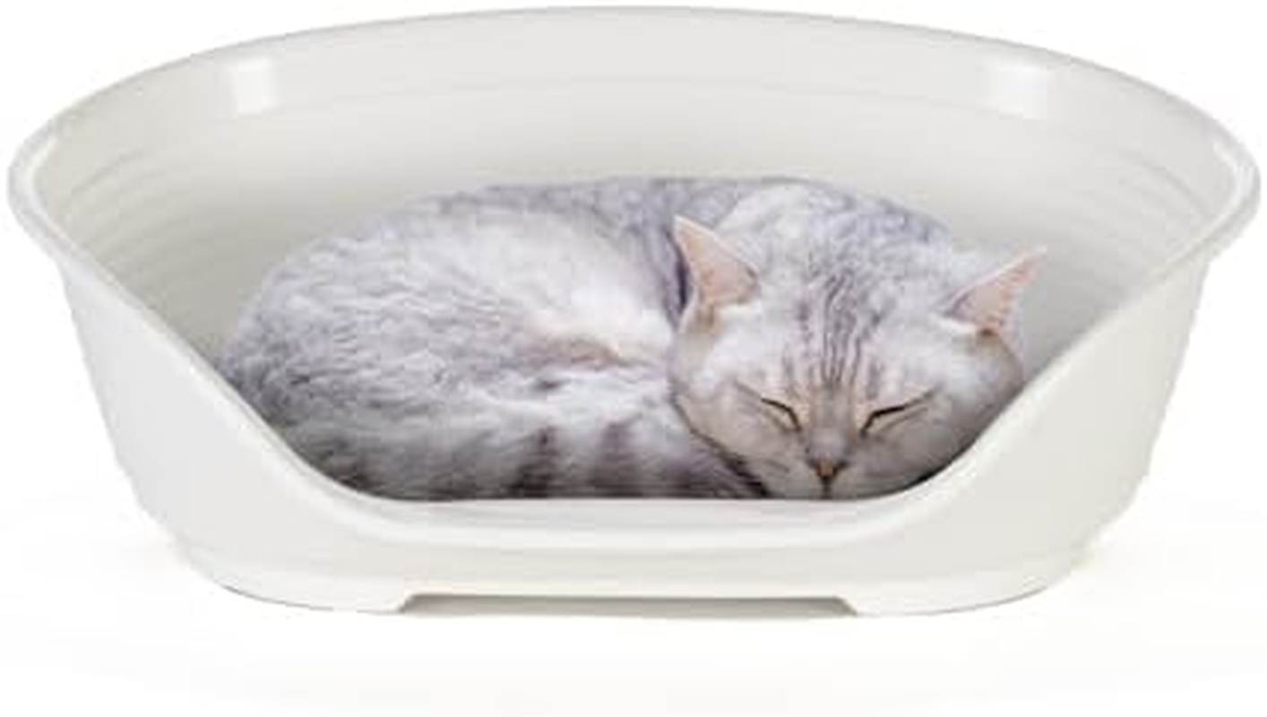 Ferplast Plastic Kennel for Dogs and Cats Siesta Deluxe 2, Animal Basket, Perforated Bottom, Anti-Slip, Comfortable Chin-Rest, White, 49 X 36 X 17.5 Cm image number 5