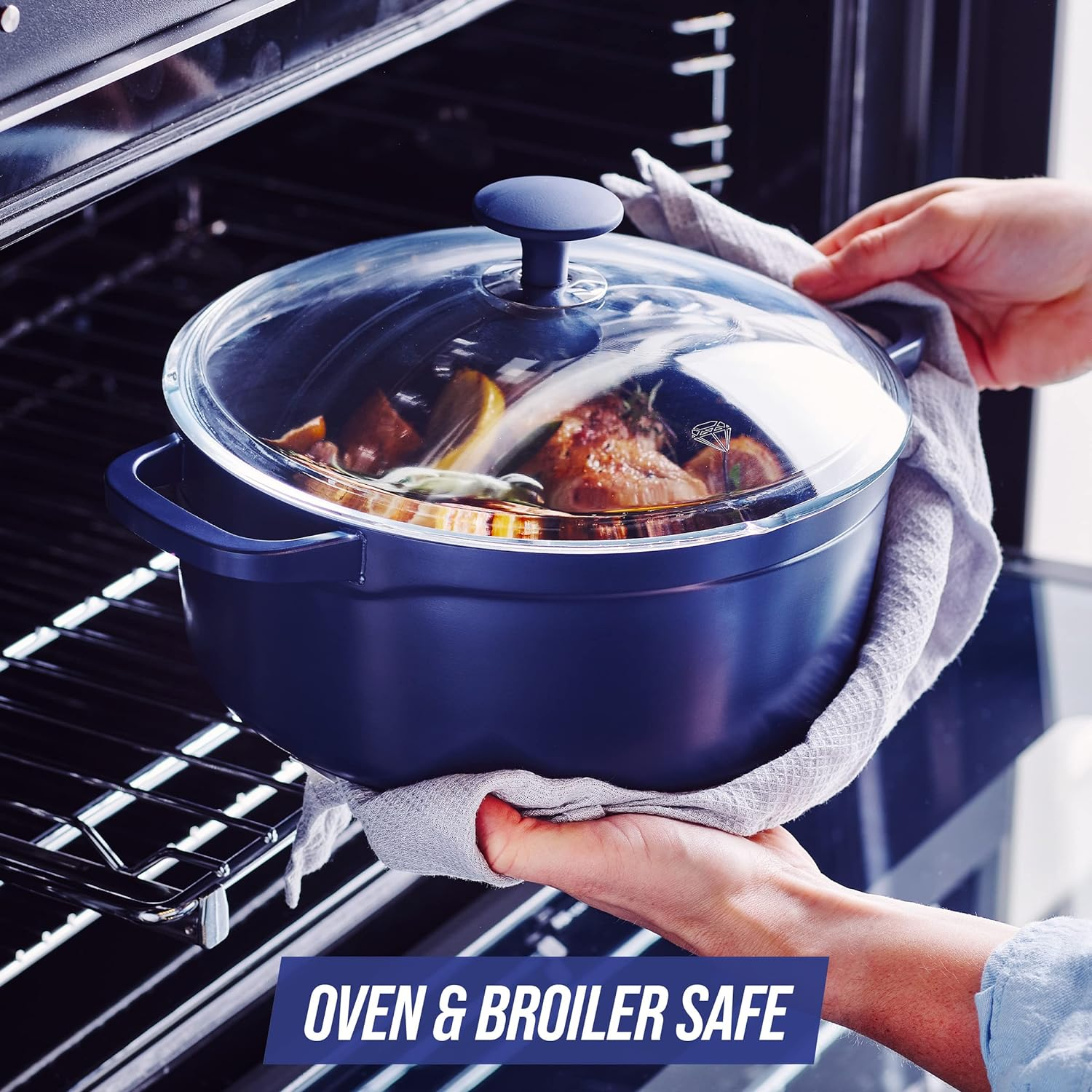 Blue Diamond Cookware Big Batch Ceramic Nonstick Dutch Oven, 5.5QT image number 6