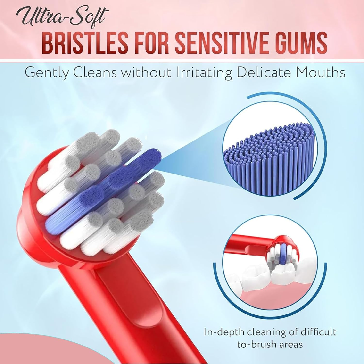 Kids Toothbrush Heads Compatible Oral B Kids Toothbrush Head Replacement Bursh Heads - Extra Soft Bristle for Pro 100 Pro 300 Pro 800 - Deep Clean - 4 image number 3