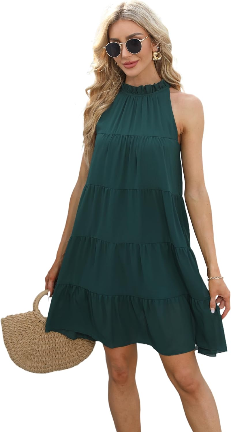 Women'S Summer Casual Sundress - above Knee Maternity Halter Dress