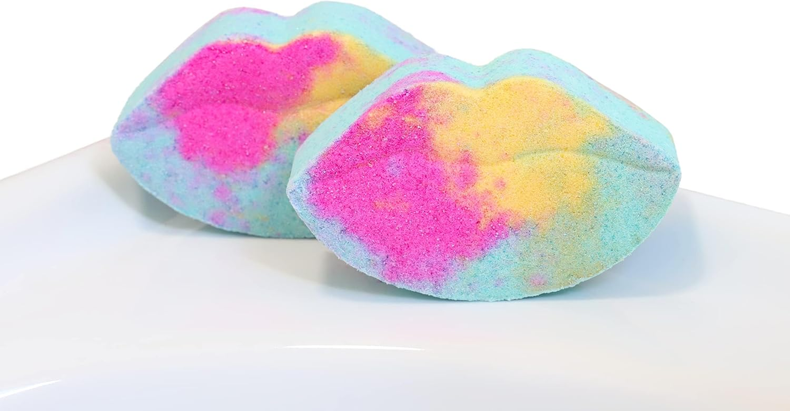 Toyland&reg; Rainbow High Bath Bombs - 10 Lip Shaped Bath Bombs - Swirling Rainbow Colours!