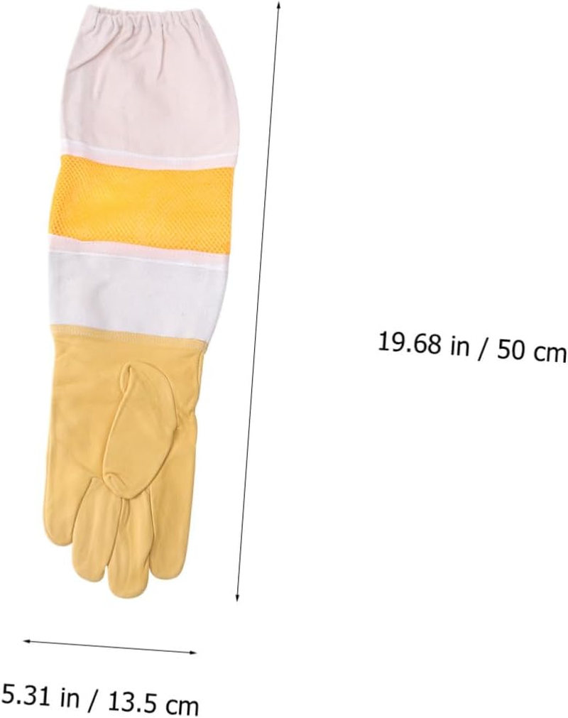 Gatuida Breathable Beekeeping Prevent Gloves XXL Golden Anti-Bee Protective Sleeves Professional Apiculture Equipment for Men and Women with Ventilated Design and Maximum Dexterity image number 3