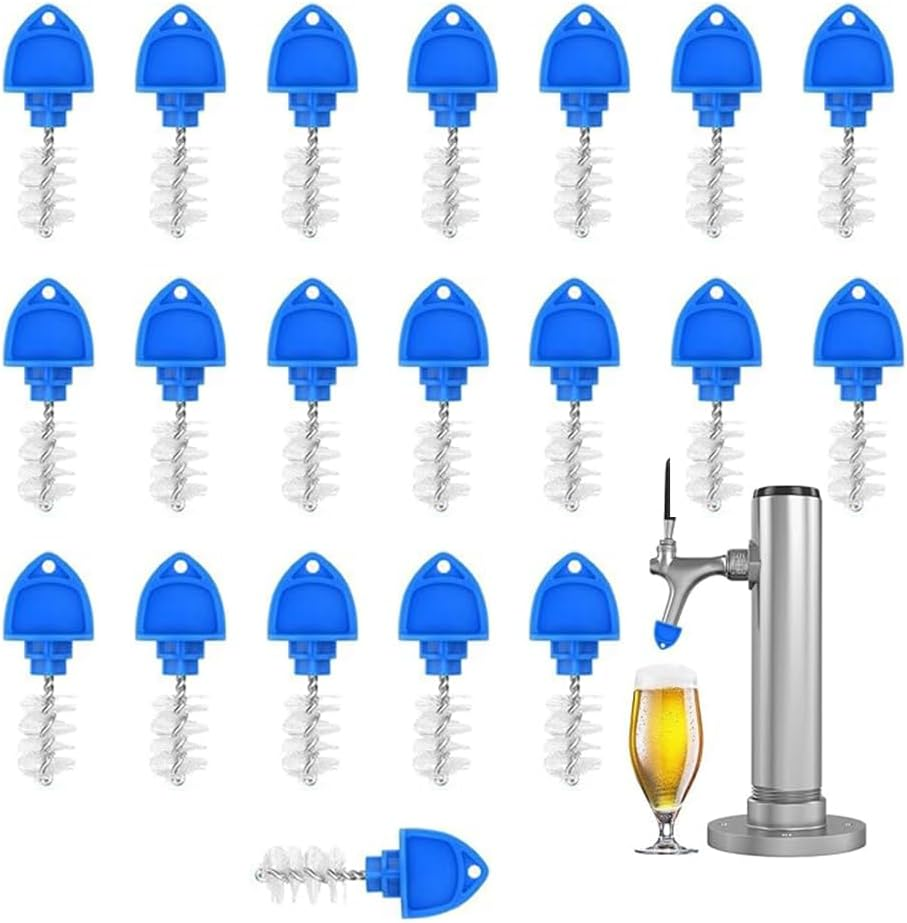 20 PCS Beer Tap Plug Brushes, Blue, Plastic & Stainless Steel, Beer Faucet Cleaner, Restaurant & Home Use image number 5