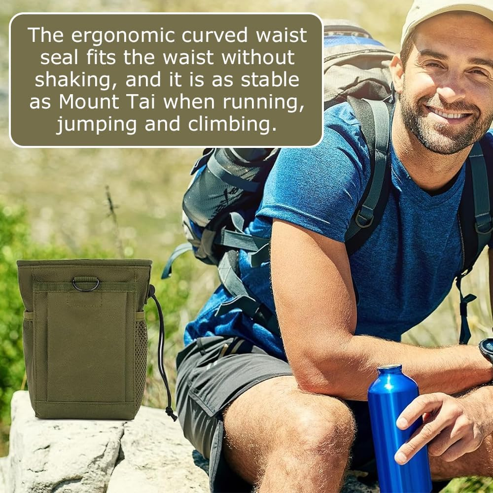 Durable Outdoor Utility Pouch, Mini Waist Bag, Water-Resistant Hip Pack, 210D Nylon Lining & Adjustable Drawstring Closure Compact Design for Essentials Storage(19X12X6Cm) image number 1