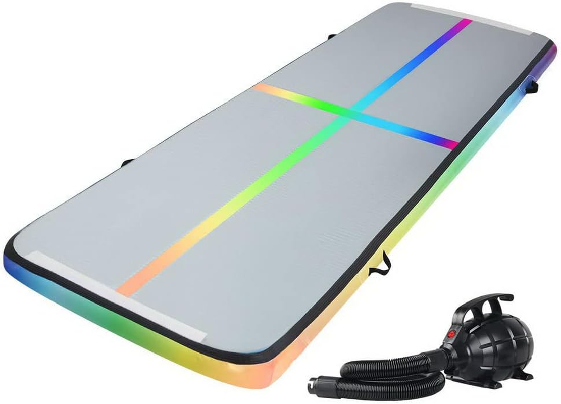 Everfit Air Track, 3 X 1 X 0.1M Inflatable Yoga Gymnastics Mat Tumbling Mats Thick Training Exercise Airtrack Flooring Home Gym Equipment Outdoor Fitness, Anti-Slip Wear-Resistant Multi-Colored