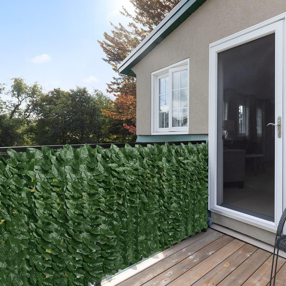 Artificial Ivy Privacy Screen for Fence, 1 * 3M Strengthened Joint Prevent Leaves Falling Off, Faux Hedge Panels Greenery Vines, Decorative Fence for Outdoor, Garden Green Vines A image number 5