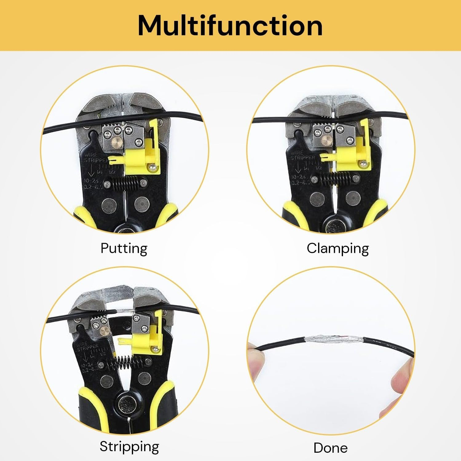 EZONEDEAL Wire Stripping Tool, Automatic Wire Crimper Crimping Pliers/Cutting - Self Adjusting Wire Stripper Tool with Jaws, for 10-24 AWG Stranded Wire Cutting - GREEN image number 1